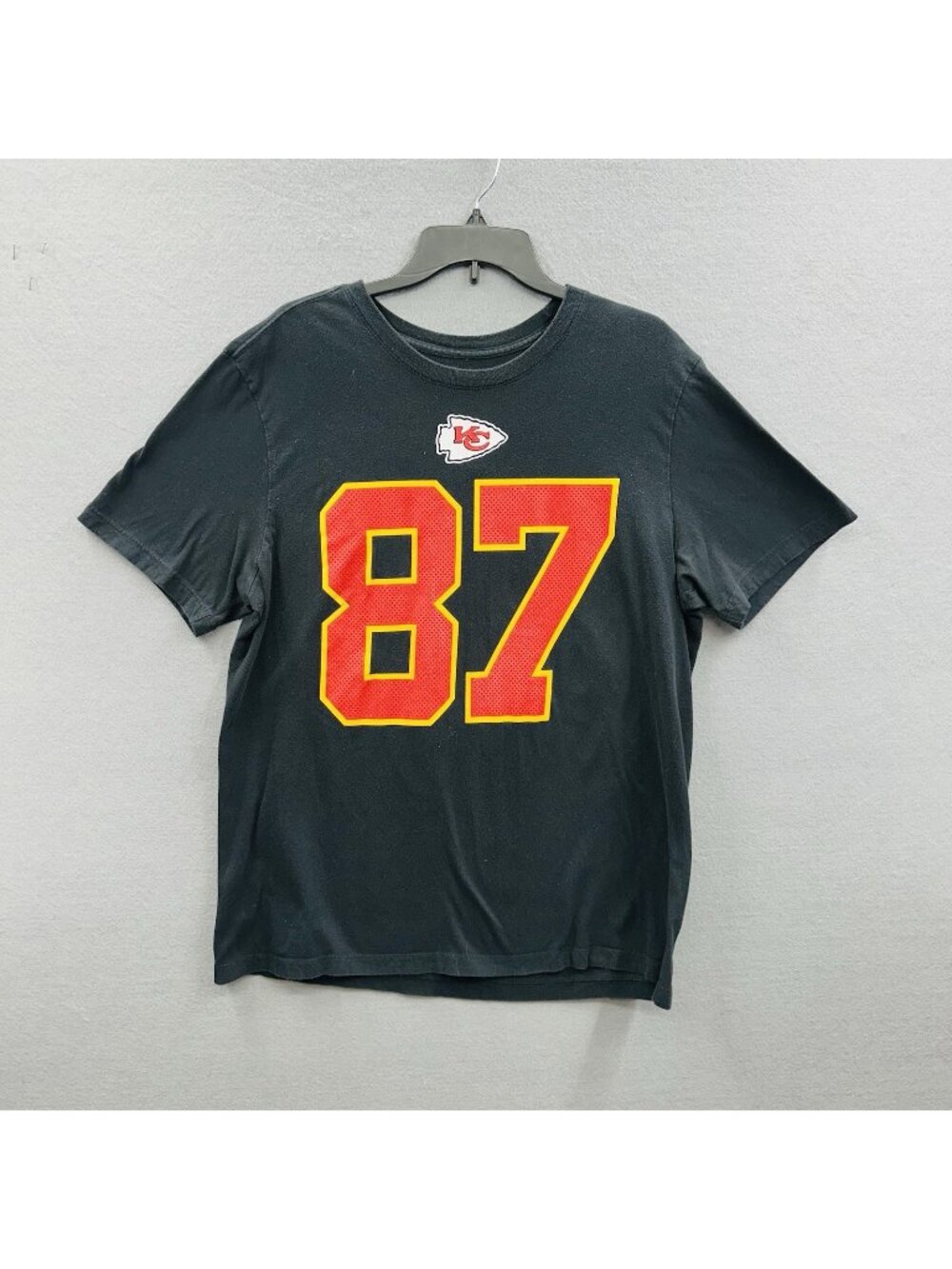Nike Tee Kansas City Chiefs Travis Kelce 87 Football Jersey T Shirt Mens L Black